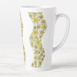 Caneca De Café Latte Corrente de margarida Flor Brilhante Flores amarel