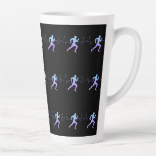 Caneca De Café Latte Corrida - Pistas Silhouette com pulsação