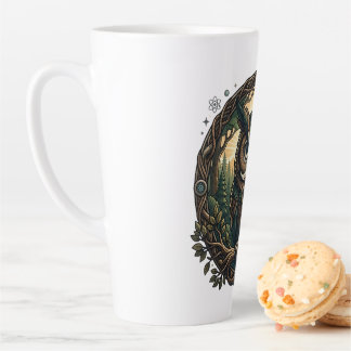 Caneca De Café Latte Coruja Cibernética Natureza vs Tecnologia Steampun