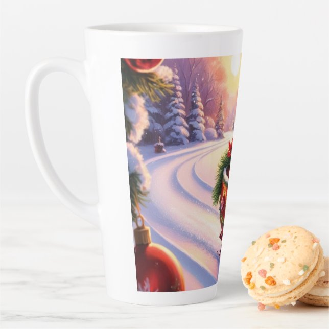 Caneca De Café Latte Coruja de manga durante os feriados (In Situ)