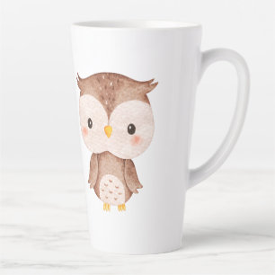 Caneca De Café Latte Coruja Fofa