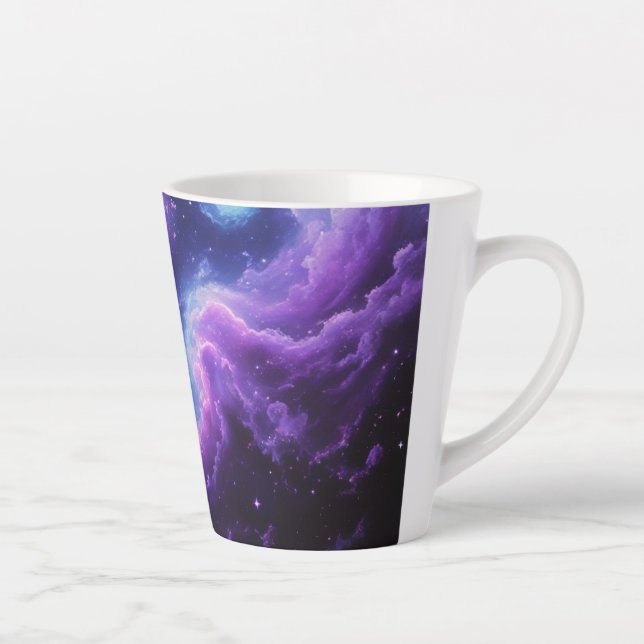 Caneca De Café Latte Cosmic Galaxy Nebula Abstract Space Art Design (Direita)
