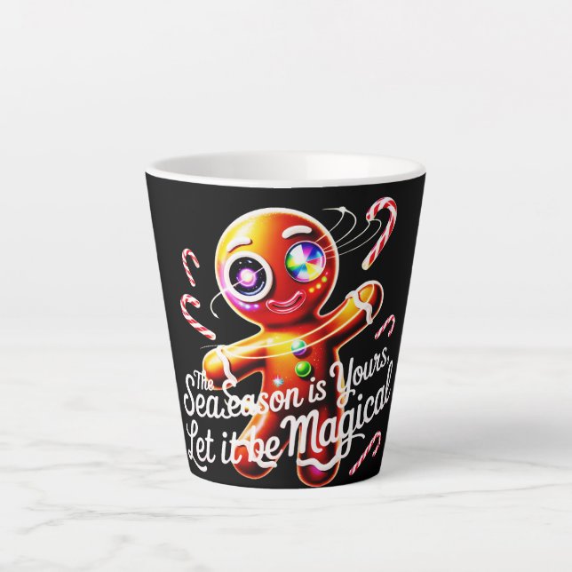 Caneca De Café Latte Cosmic Gingerbread Latte Mug Magical Christmas (Frente)