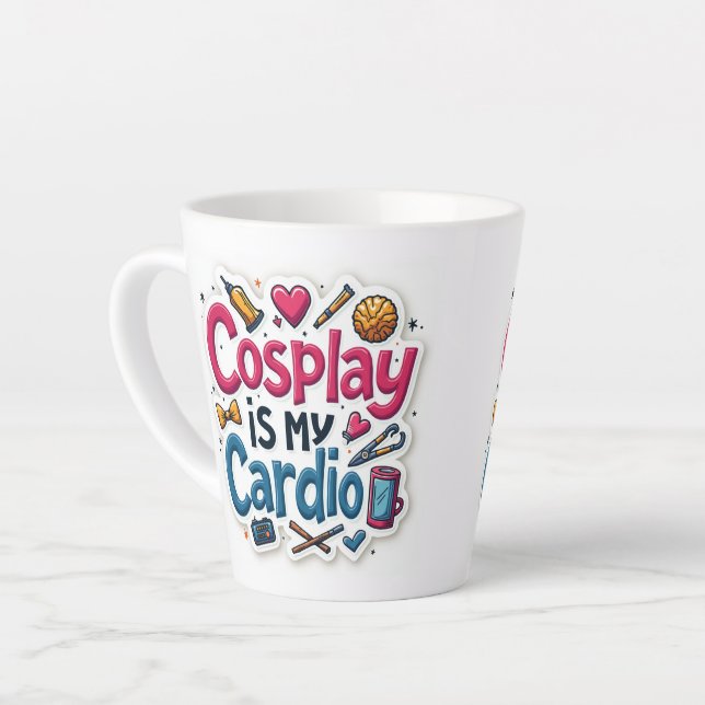 Caneca De Café Latte Cosplay É Meu Exercício Cardíaco (Ângulo esquerdo)