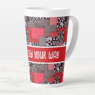 Caneca De Café Latte Costura Personalizada Patchwork Costure ao Seu Gos