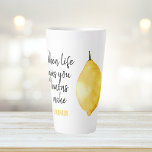 Caneca De Café Latte Cota Amarelo Limão Engraçado Moderno<br><div class="desc">Cota Amarelo Limão Engraçado Moderno</div>