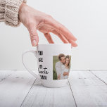 Caneca De Café Latte Cota de Foto do Casal de Colagem Moderna e Amor Ro<br><div class="desc">Cota de Foto do Casal de Colagem Moderna e Amor Romântico</div>