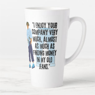 CANECA DE CAFÉ LATTE COTAÇÃO DE JEANS