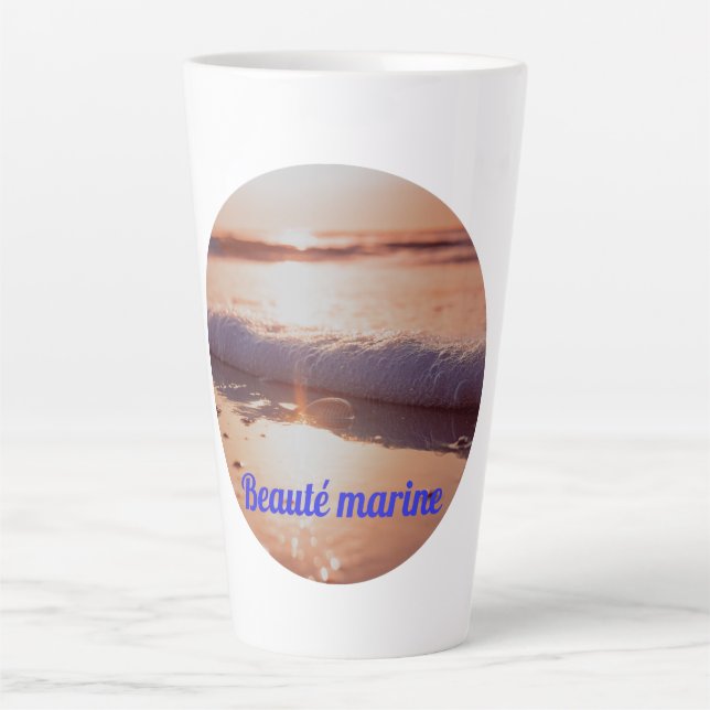 Caneca De Café Latte Couche de soleil beauté marine (Frente)