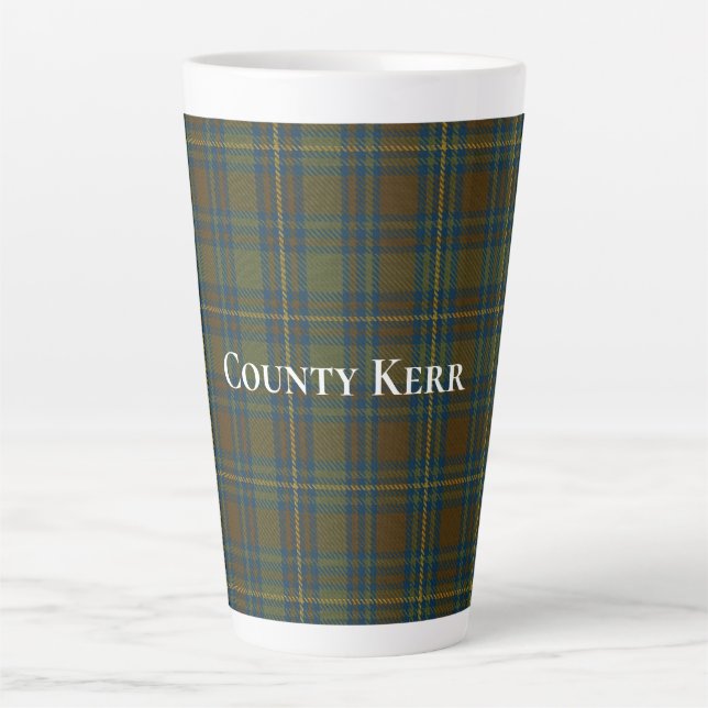 Caneca De Café Latte County Kerr Tartan (Frente)