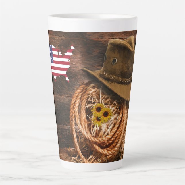 Caneca De Café Latte Cowboy (Frente)