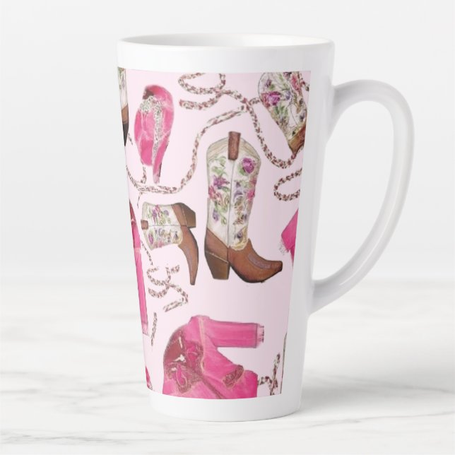 Caneca De Café Latte cowgirl pattern style (Direita)