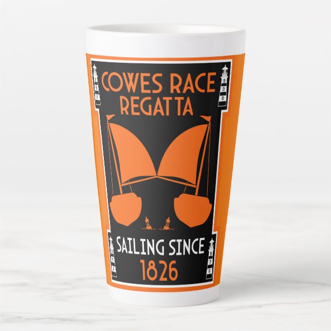 Caneca De Café Latte Cowle of Wight Yacht Regatta (Frente)