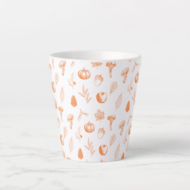 Caneca De Café Latte Cozy Autumn Pattern (Frente)