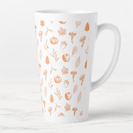 Caneca De Café Latte Cozy Autumn Pattern