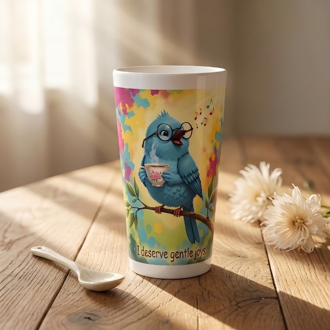 Caneca de Café Latte Cozy Bird  (Criador carregado)