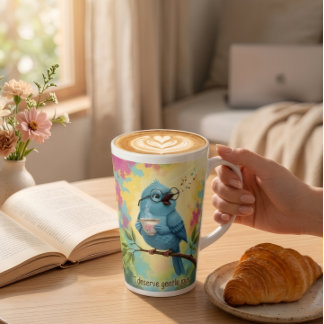 Caneca de Café Latte Cozy Bird 
