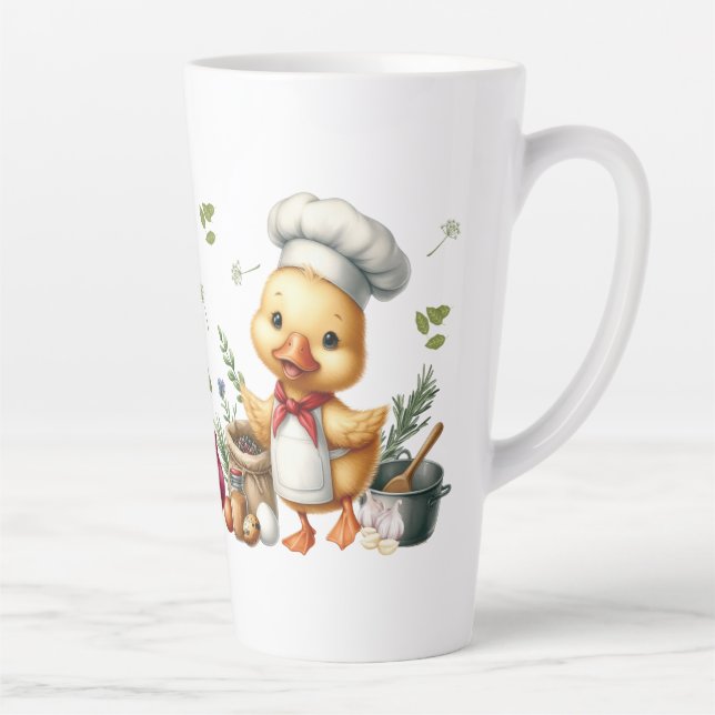 Caneca De Café Latte Cozy Kitchen Patos Design Cozinhar (Direita)