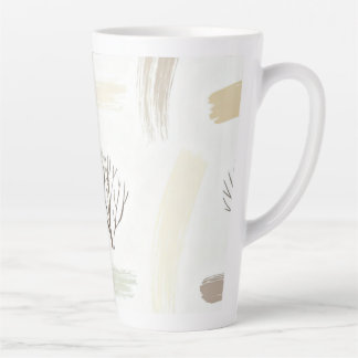 Caneca De Café Latte Cozy Minimal Winter Aesthetic Pattern