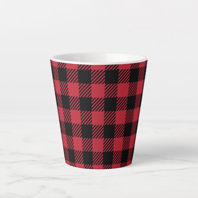 Caneca De Café Latte Cozy Winter Red Buffalo Check (Frente)