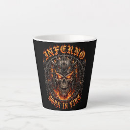 Caneca De Café Latte Cranio de Demônio Fiery Nascido no Inferno do Fogo