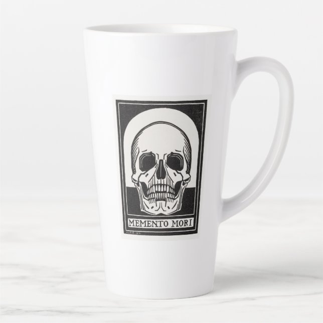 Caneca De Café Latte Crânio Memento Mori (Direita)