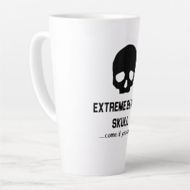 Caneca De Café Latte Crânio preto extremo