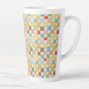 Caneca De Café Latte CRAZY QUILT Tall Latte Mug