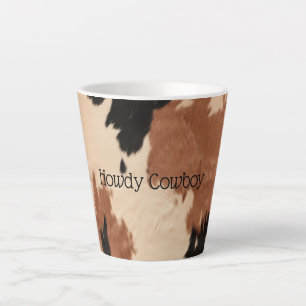 Caneca De Café Latte Cream Brown Cowhide