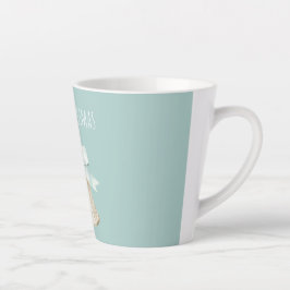 Caneca De Café Latte Cream Christmas Bell Pretty Blue Bow