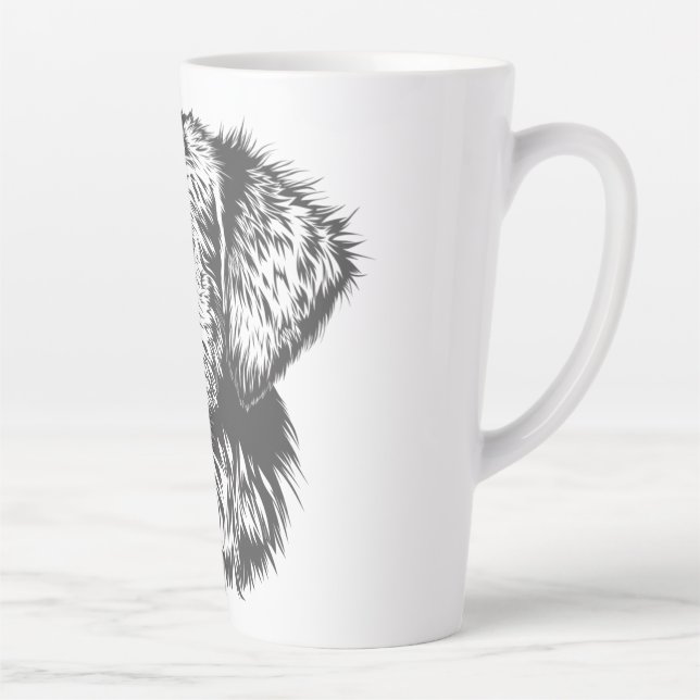 Caneca De Café Latte Create Your Own Pet Dog Customized (Direita)