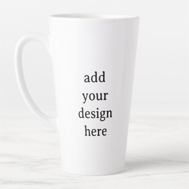 Caneca De Café Latte Create Your Own Simple Custom Large 17oz Latte Mug (Esquerda)