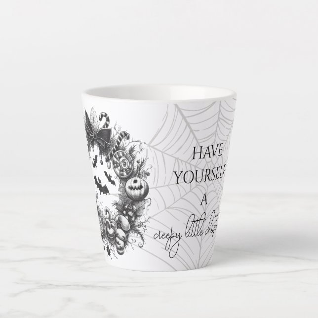Caneca De Café Latte Creepy Wreath (Frente)