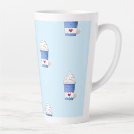 Caneca De Café Latte Creme Latte & Whipped (Azul)