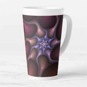 Caneca De Café Latte Crescimento mágico - Fractal Abstrato moderno col