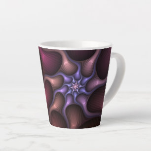 Caneca De Café Latte Crescimento mágico - Fractal Abstrato moderno col