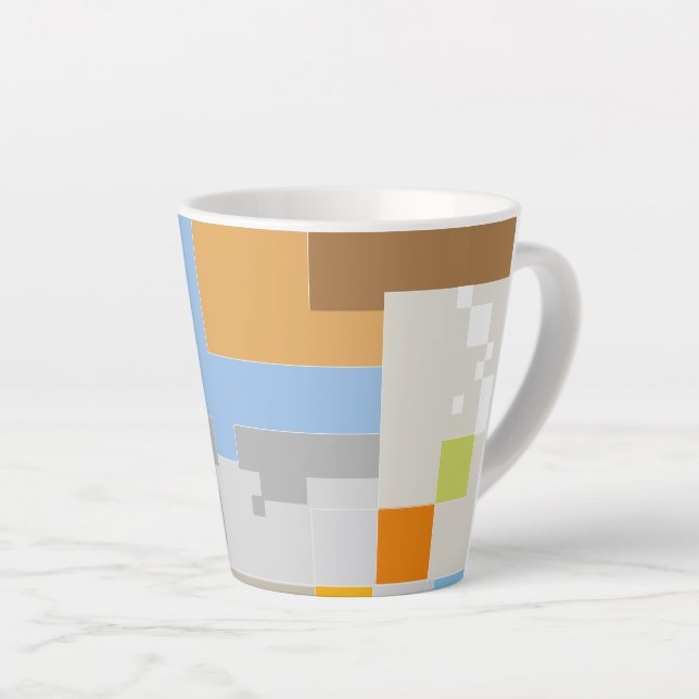 Caneca De Café Latte Criação de padrões de abstrato (Ângulo direito)