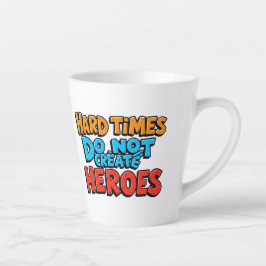 Caneca De Café Latte Criar Heróis de Gradiente Tipográfico Vibrante