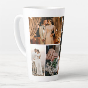 Caneca De Café Latte Crie a sua própria colagem de 4 fotos