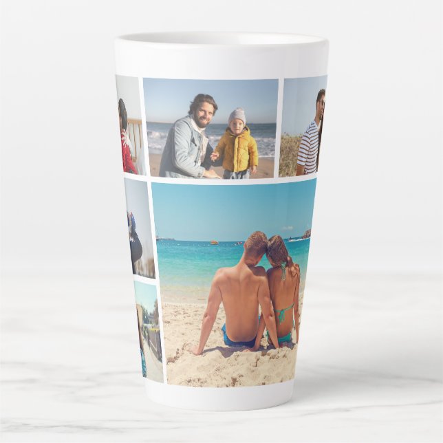 Caneca De Café Latte Crie a sua própria colagem de 6 fotos (Frente)