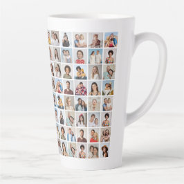 Caneca De Café Latte Crie a sua própria coleção de fotos personalizada