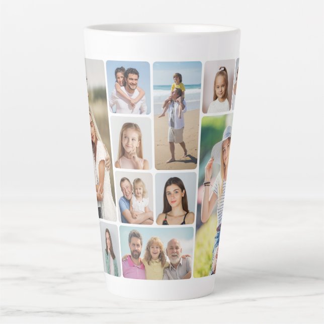 Caneca De Café Latte Crie Os Seus Próprios Cantos Redondos 12 Colagem F (Frente)