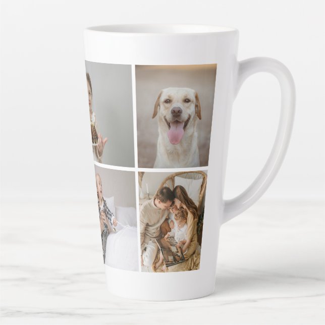 Caneca De Café Latte Crie personalizado 5 fotos personalizadas (Direita)