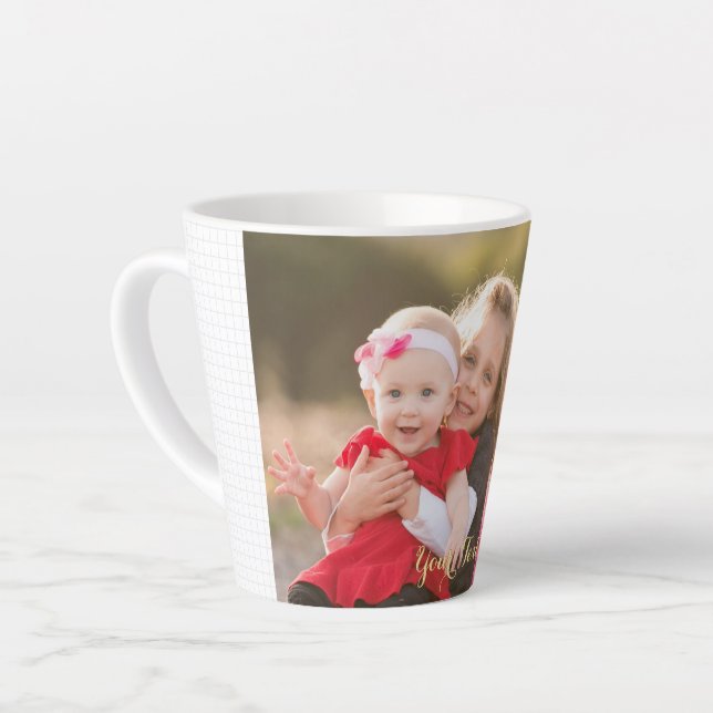 Caneca De Café Latte Crie seu próprio café personalizado de fotos perso (Ângulo esquerdo)