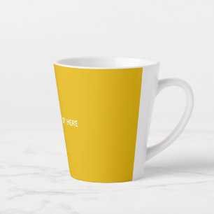 Caneca De Café Latte Crie Seu Próprio Design Amarelo Personalizado