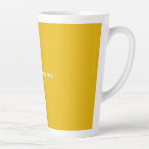 Caneca De Café Latte Crie Seu Próprio Design Amarelo Personalizado