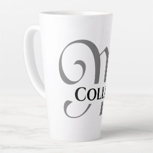 Caneca De Café Latte Crie seu próprio nome elegante monograma