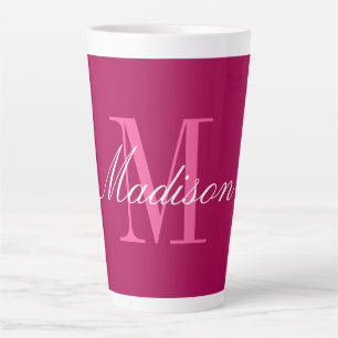 Caneca De Café Latte Crie Seu Próprio Nome Inicial Do Monograma