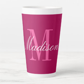 Caneca De Café Latte Crie Seu Próprio Nome Inicial Do Monograma