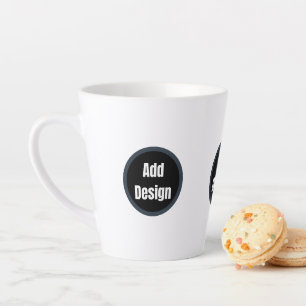 Caneca De Café Latte Crie sua própria cinza escura azul personalizada